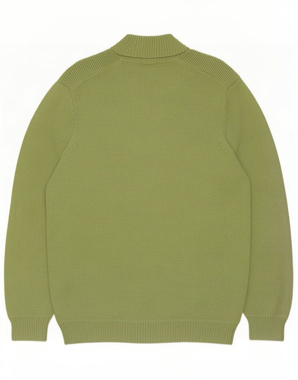 Massimo Dutti Mens Zip Neck Jumper Sweater Large Green