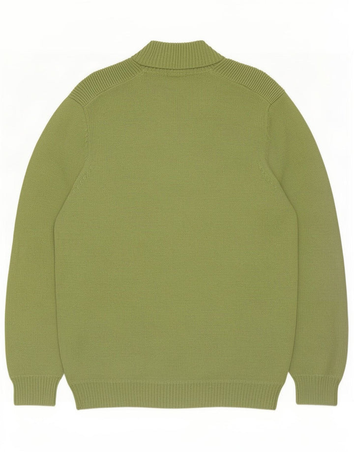 Massimo Dutti Mens Zip Neck Jumper Sweater Large Green