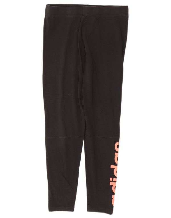 Adidas Womens Graphic Leggings UK 12/14 Medium  Black Cotton