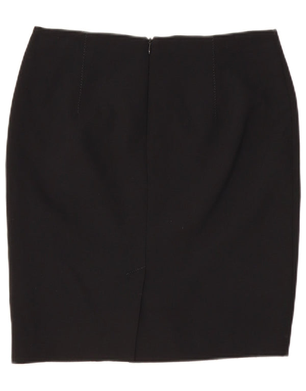 VINTAGE Womens Pencil Skirt UK 10 Small W29  Black Polyester