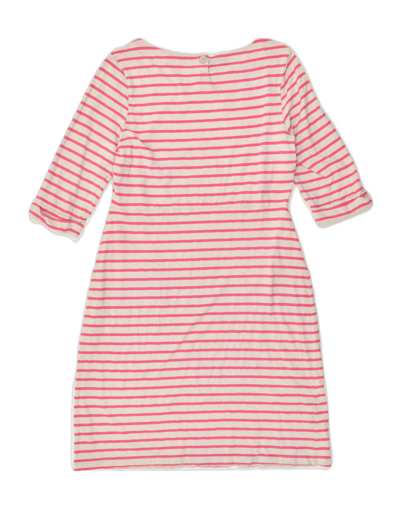 JOULES Womens 3/4 Sleeve T-Shirt Dress UK 14 Large Pink Striped Cotton | Vintage Joules | Thrift | Second-Hand Joules | Used Clothing | Messina Hembry 