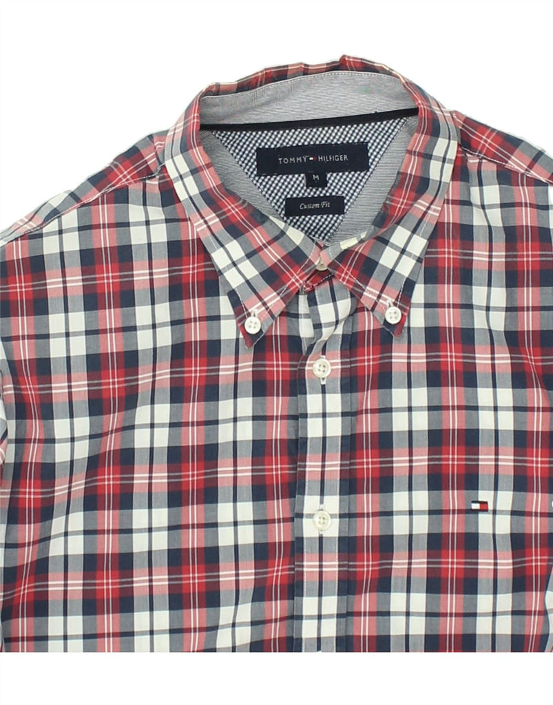 TOMMY HILFIGER Mens Custom Fit Shirt Medium Red Check Cotton | Vintage Tommy Hilfiger | Thrift | Second-Hand Tommy Hilfiger | Used Clothing | Messina Hembry 