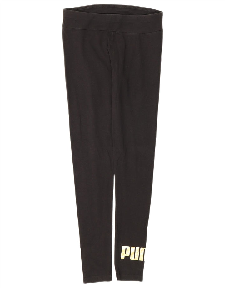 Puma Womens Graphic Leggings UK 8 Small Black