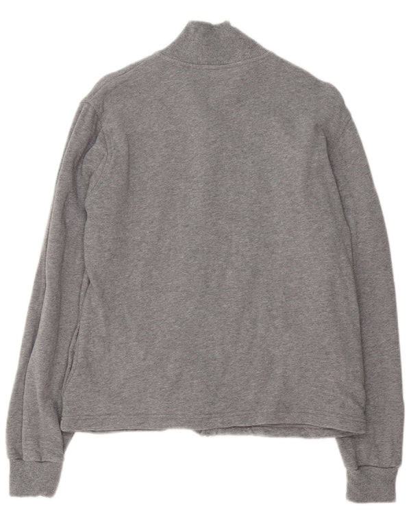 Fila Womens Tracksuit Top Jacket UK 14 Large Grey Flecked Cotton