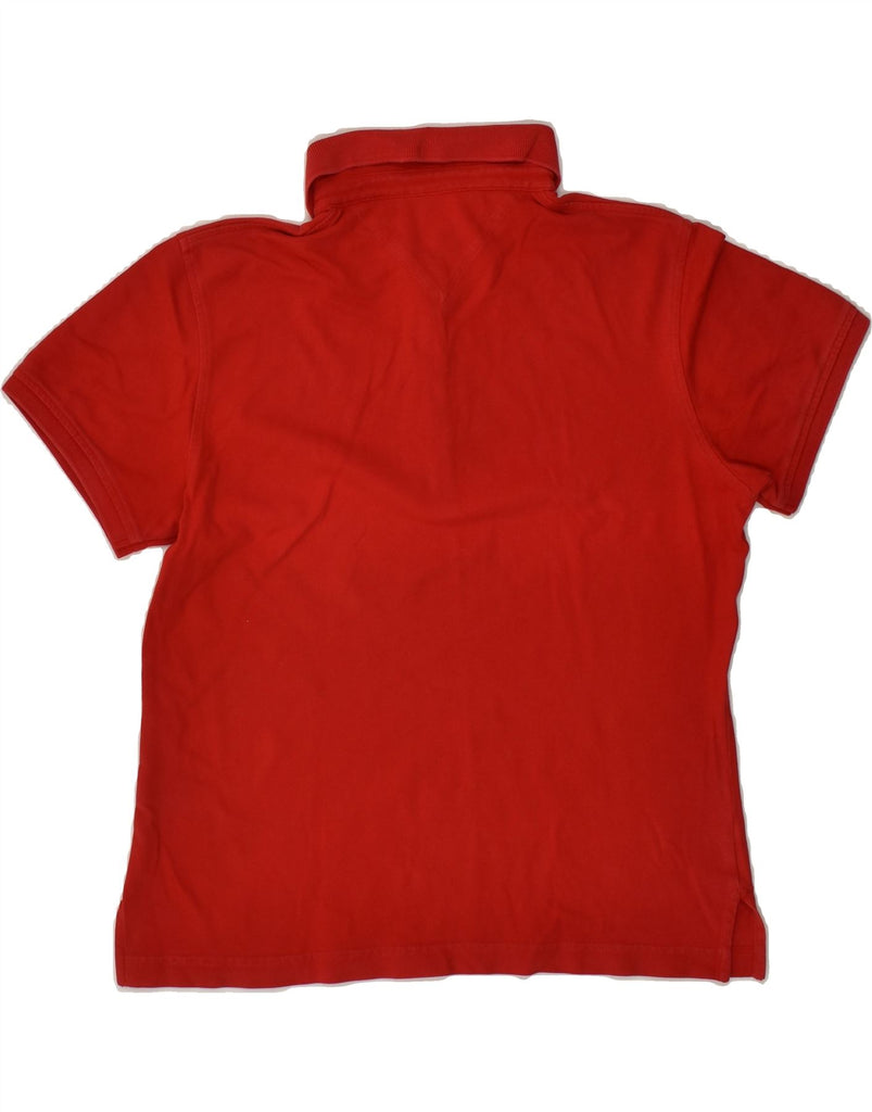 TOMMY HILFIGER Womens Polo Shirt UK 14 Medium Red Cotton | Vintage Tommy Hilfiger | Thrift | Second-Hand Tommy Hilfiger | Used Clothing | Messina Hembry 