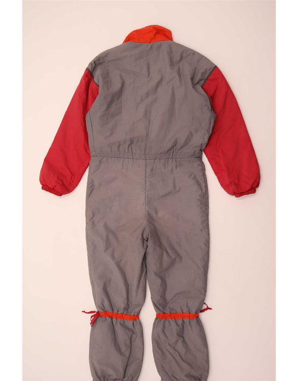 Vintage Mens Loose Fit Ski Jumpsuit IT 46 Small  Grey Colourblock Cotton