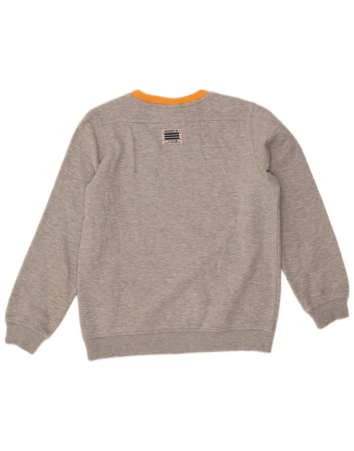 ADIDAS Girls Graphic Sweatshirt Jumper 11-12 Years Grey Flecked Cotton