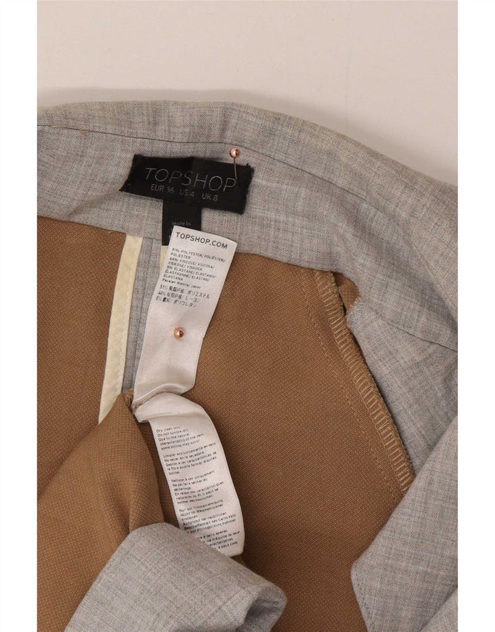 Topshop Womens Trench Coat UK 8 Small Grey Polyester