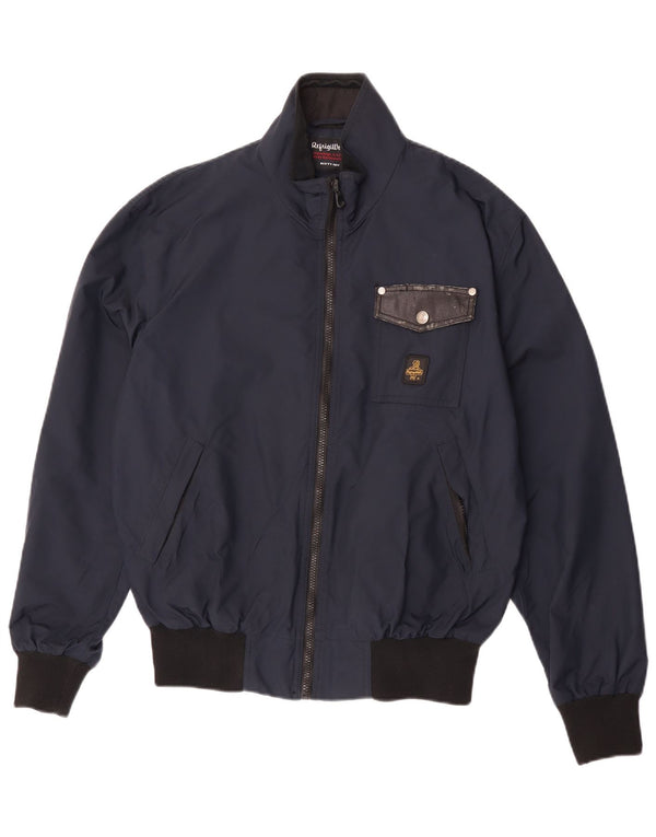 Refrigiwear Mens Rain Jacket IT 48 Medium Navy Blue Colourblock Nylon