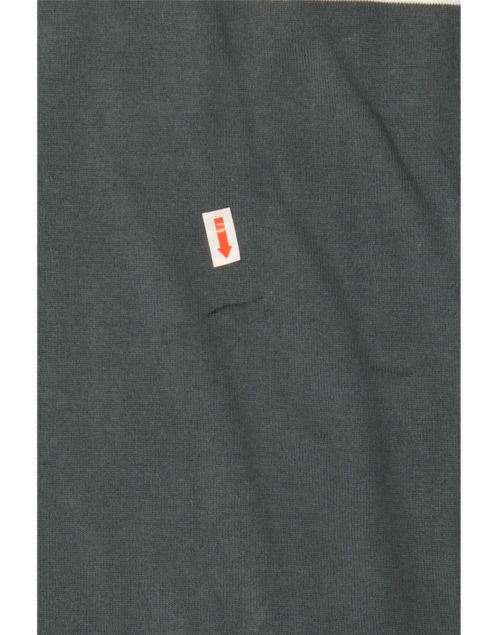 Massimo Dutti Mens Crew Neck Jumper Sweater XL Grey Colourblock