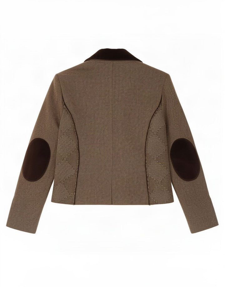 Marella Womens Open Blazer Jacket UK 14 Large Grey Colourblock Wool