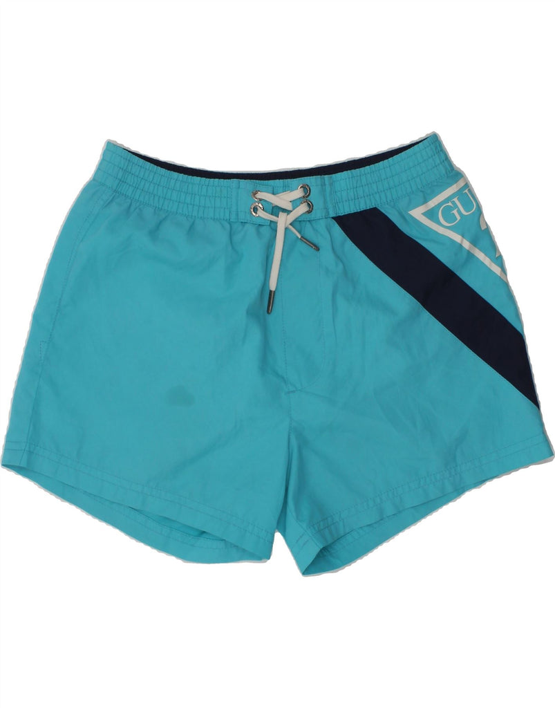 GUESS Boys Graphic Swimming Shorts 11-12 Years Blue | Vintage Guess | Thrift | Second-Hand Guess | Used Clothing | Messina Hembry 