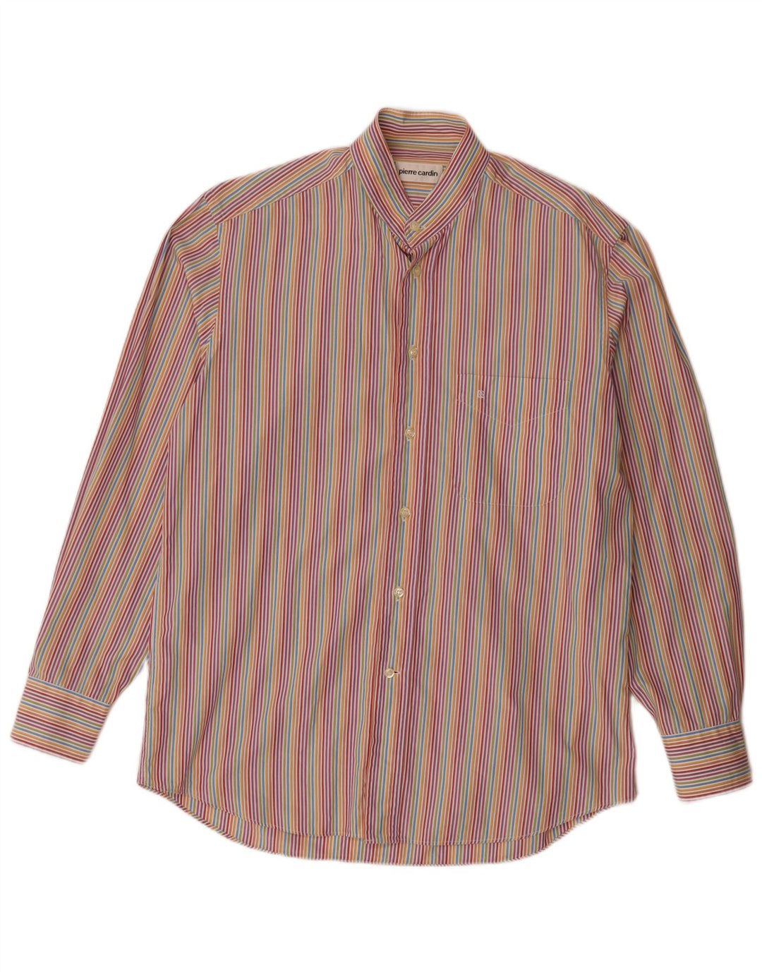 Pierre Cardin Mens Shirt Size 151/2 39 Medium Multicoloured Pinstripe