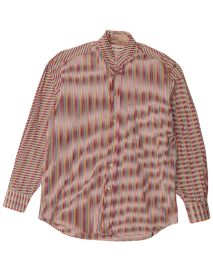 Pierre Cardin Mens Shirt Size 151/2 39 Medium Multicoloured Pinstripe