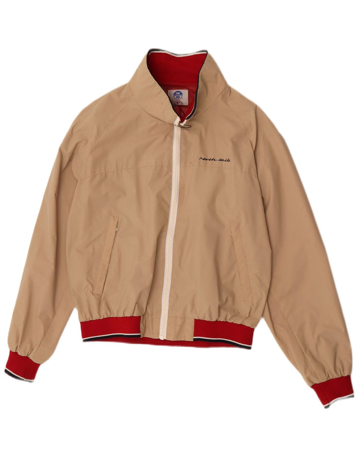 North Sails Mens Bomber Jacket UK 38 Medium Beige Colourblock Polyamide