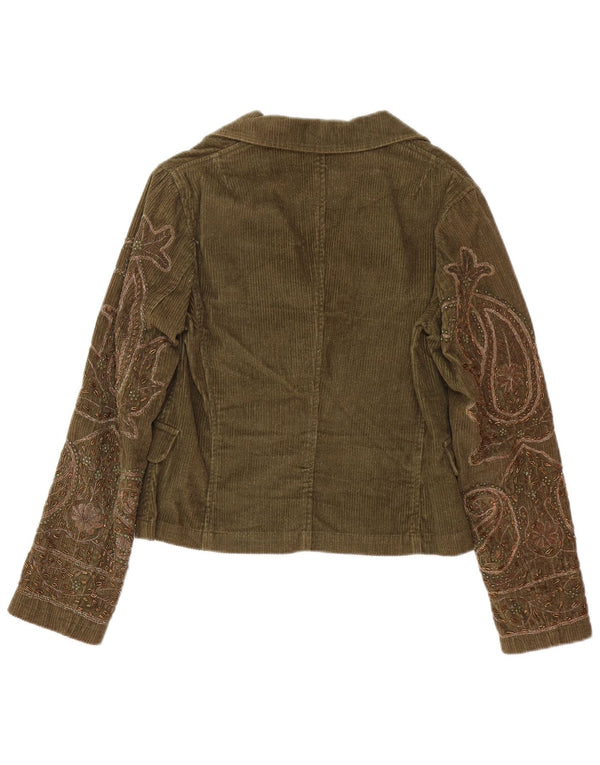 P.A.R.O.S.H. Womens 3 Button Blazer Jacket UK 10 Small Khaki Paisley