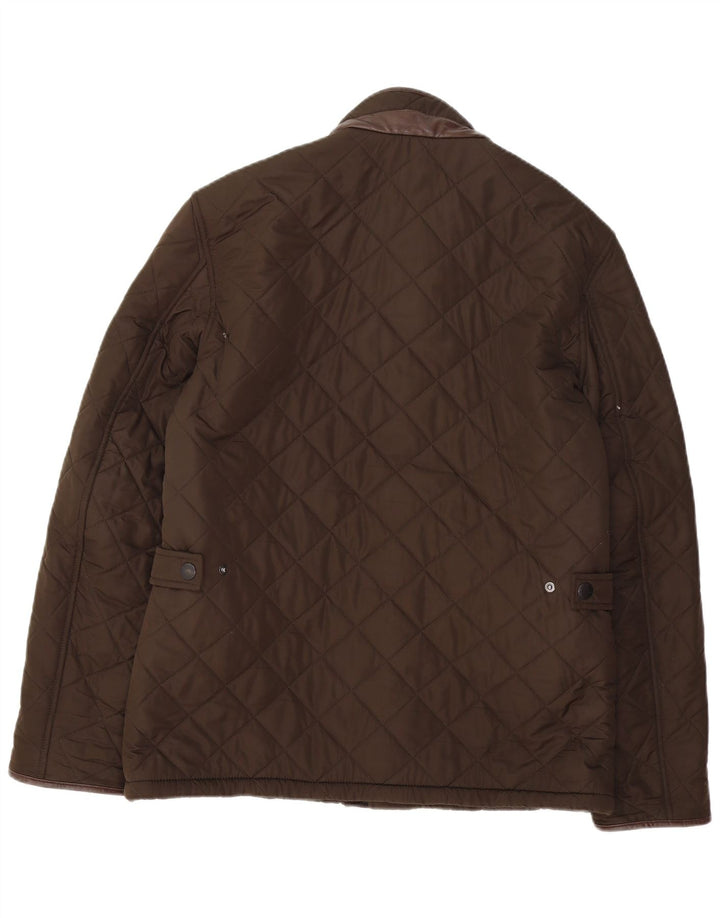 Barbour Mens Quilted Jacket UK 40 Large Brown Polyester