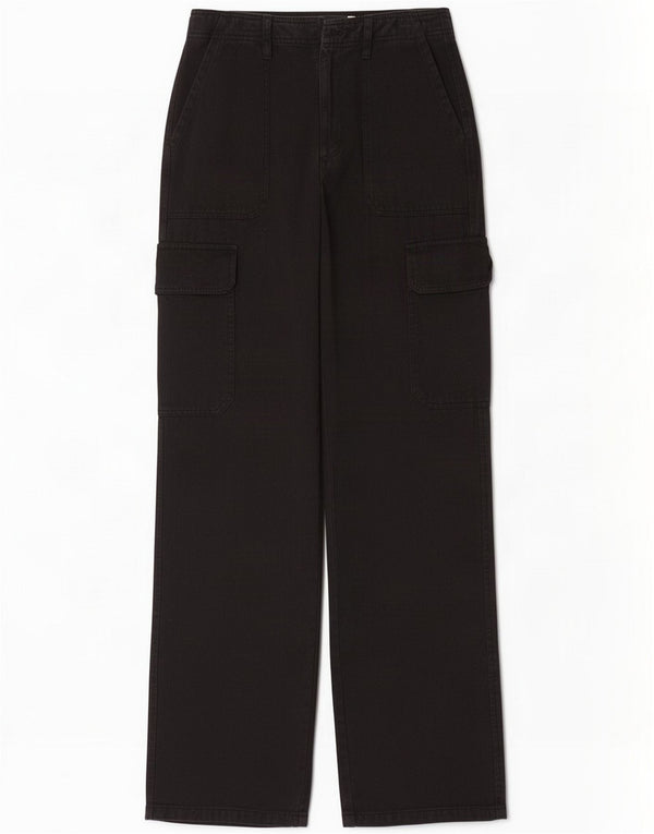 Zara Womens Cargo Trousers EU 34 2XS W24 L31 Black Cotton