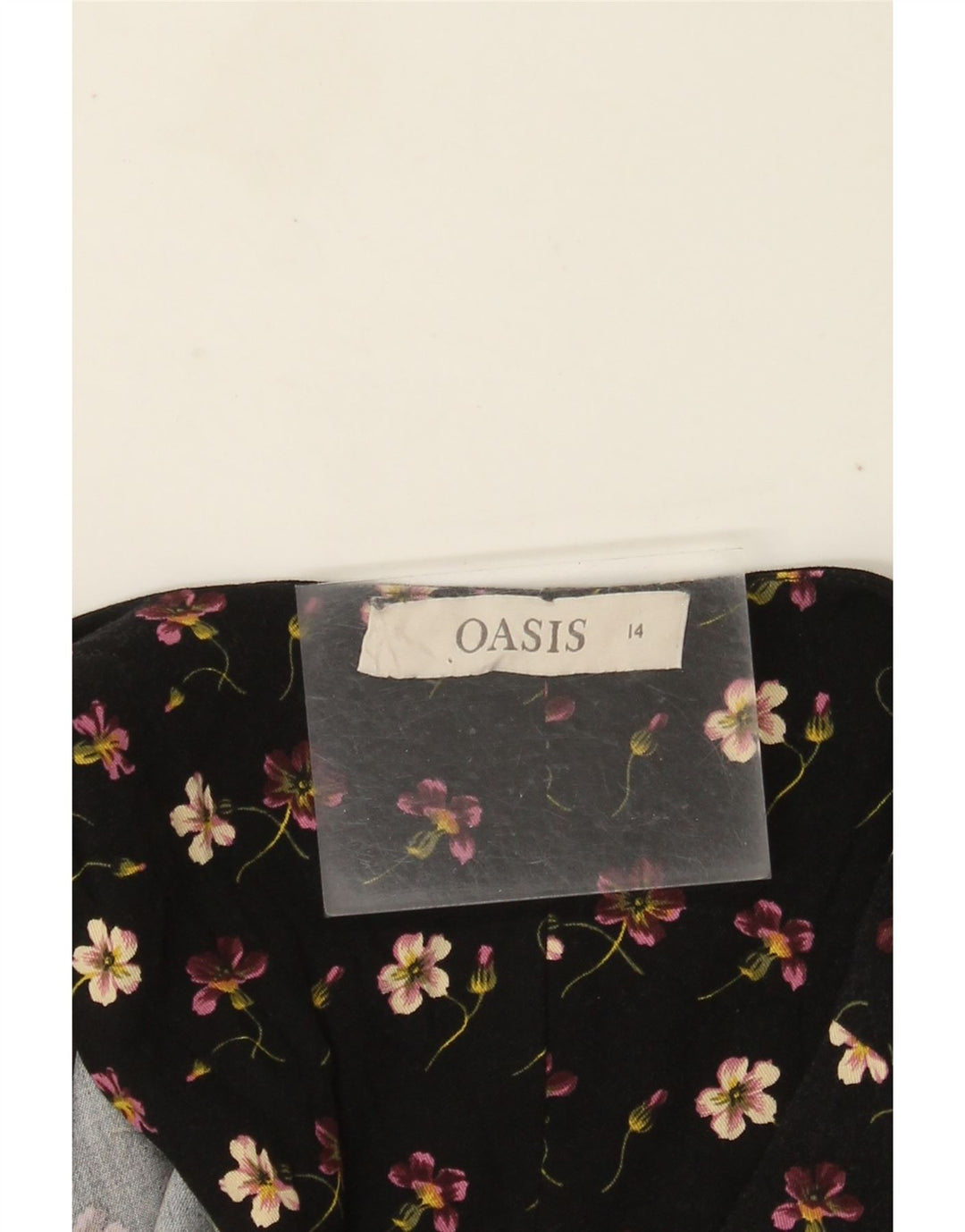 Oasis Womens Short Sleeve Jumpsuit UK 14 Medium Black Floral