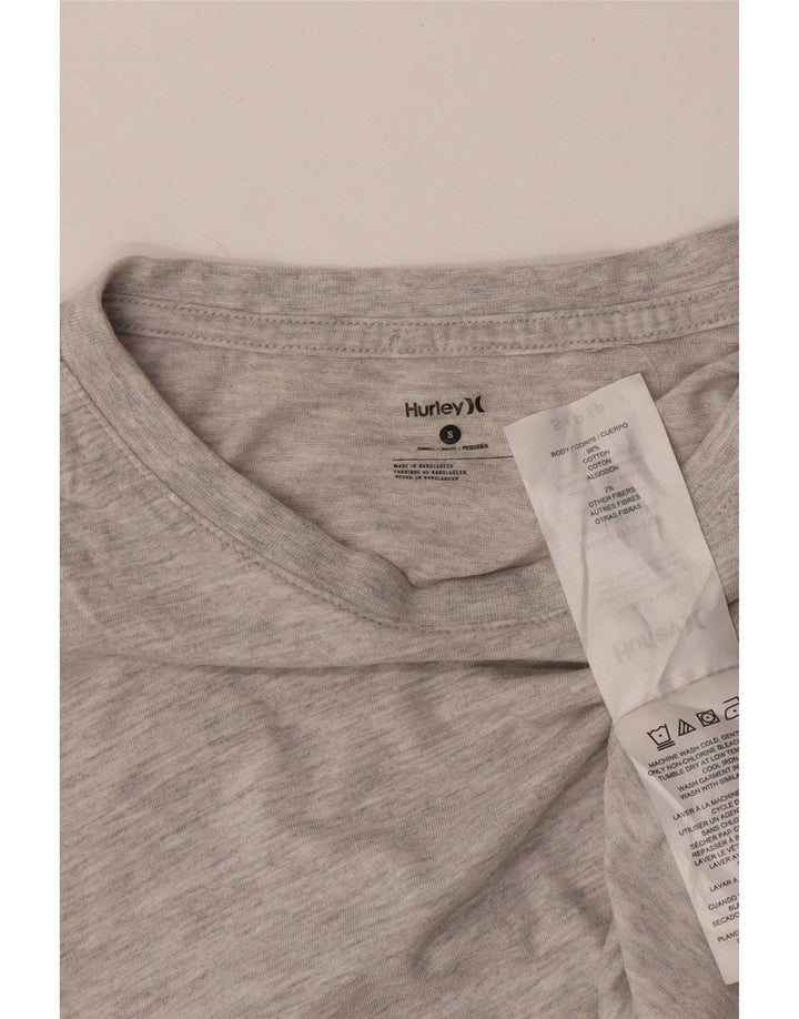 Hurley Mens Graphic Top Long Sleeve Small Grey Cotton