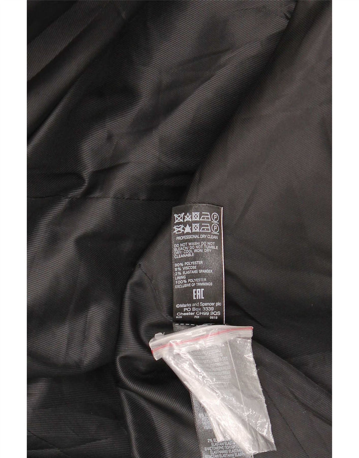 Marks & Spencer Womens Overcoat UK 14 Large Black Polyester