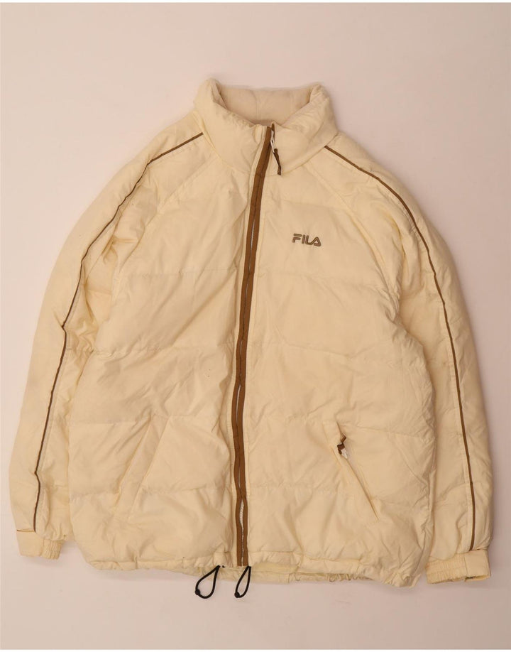 Fila Mens Padded Jacket IT 52/54 Large Off White Polyester