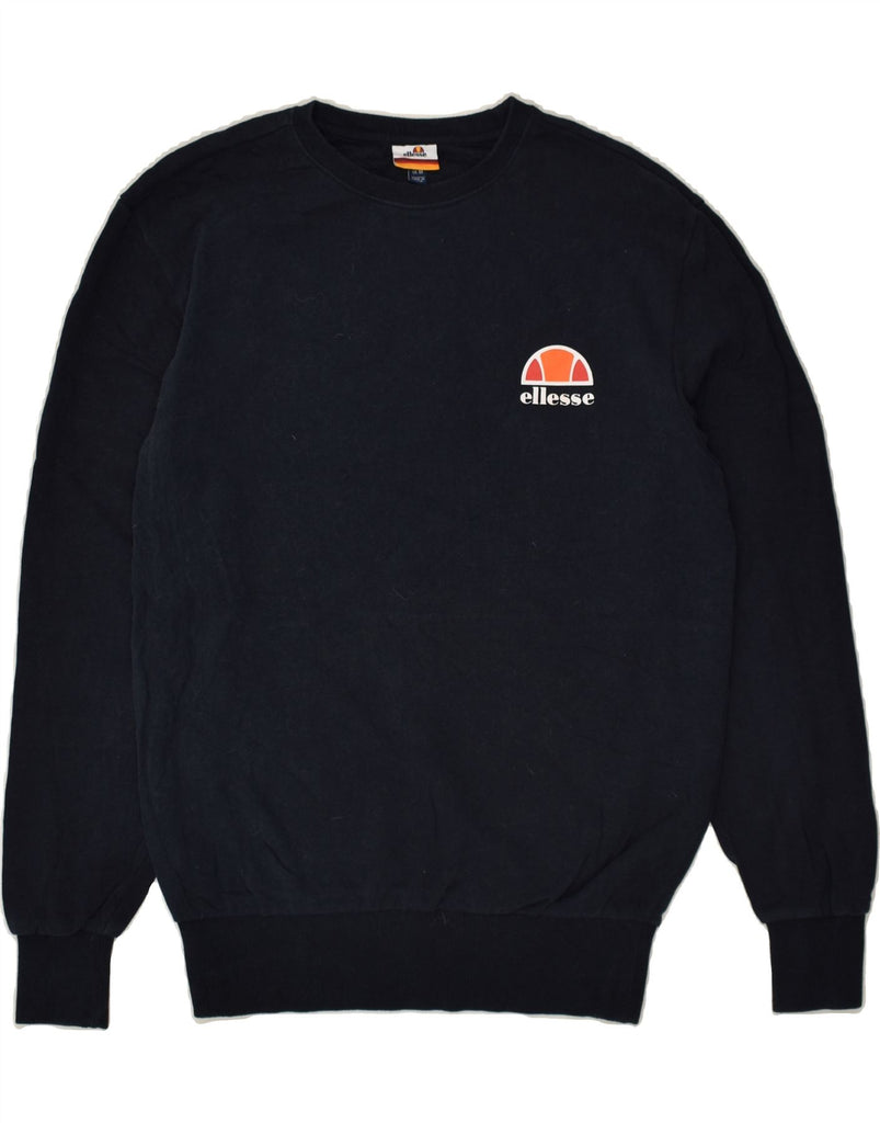 ELLESSE Mens Sweatshirt Jumper Medium Navy Blue Cotton | Vintage Ellesse | Thrift | Second-Hand Ellesse | Used Clothing | Messina Hembry 
