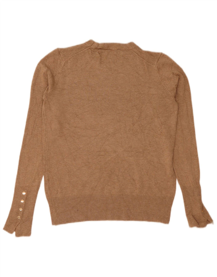 Zara Womens Crew Neck Jumper Sweater UK 12 Medium Beige