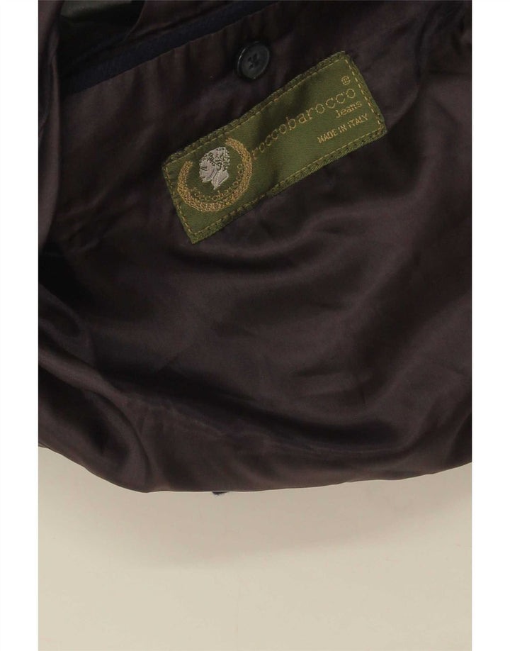 Roccobarocco Mens 3 Button Blazer Jacket UK 40 Large Navy Blue