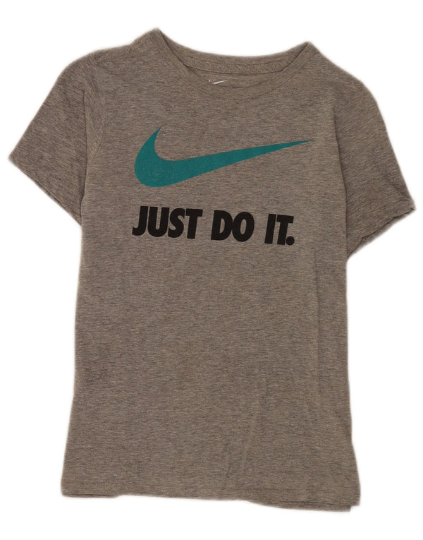 Nike Boys Athletic Fit Graphic T-Shirt Top 9-10 Years Medium Grey Flecked