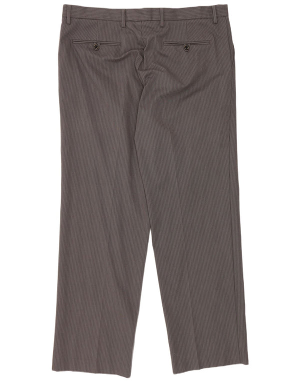 Dockers Mens Straight Chino Trousers W38 L32 Grey Pinstripe Cotton