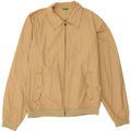 Benetton Mens Bomber Jacket UK 42 XL Beige Cotton