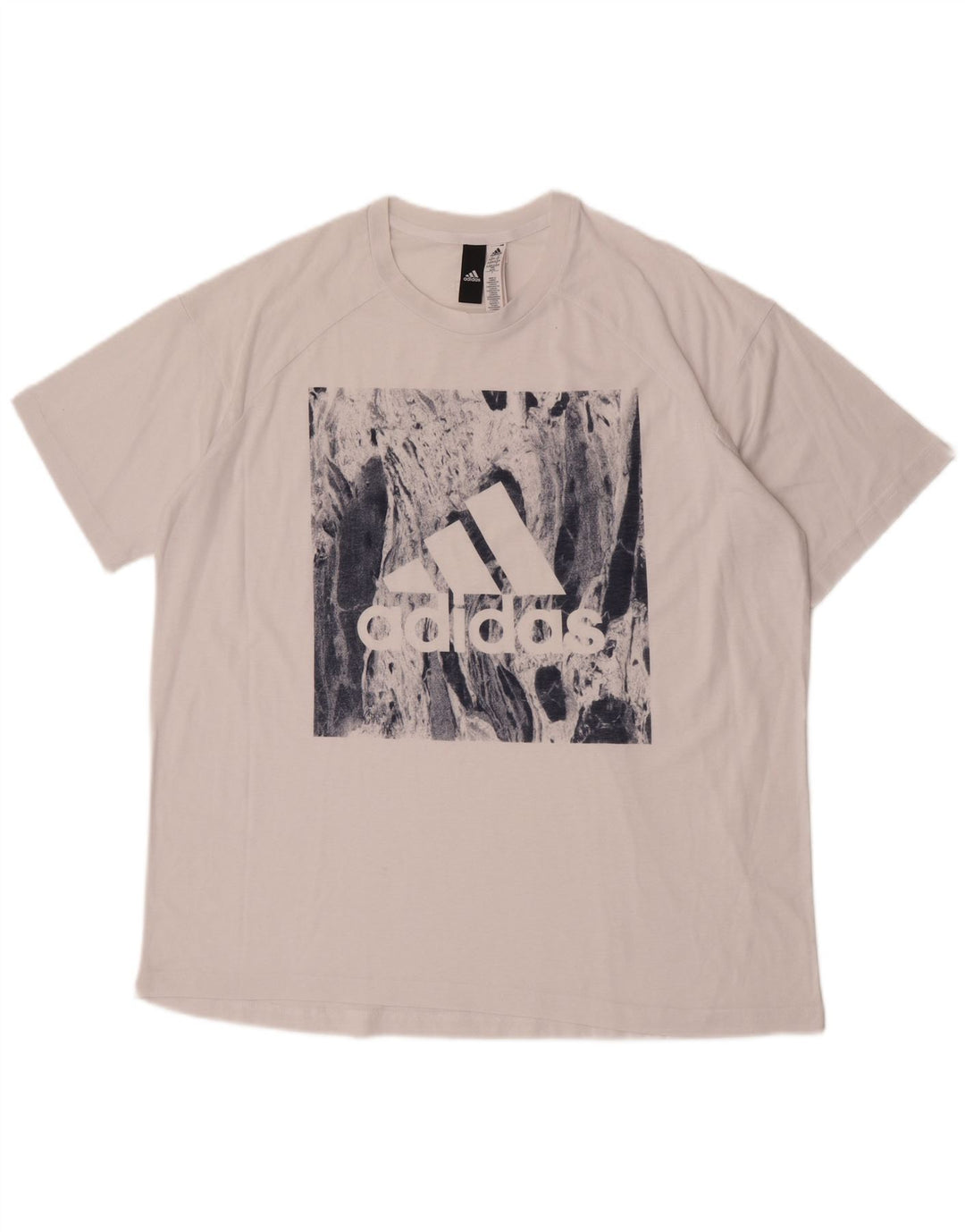 Adidas Womens Oversized Graphic T-Shirt Top UK 20/22 XL White Polyester