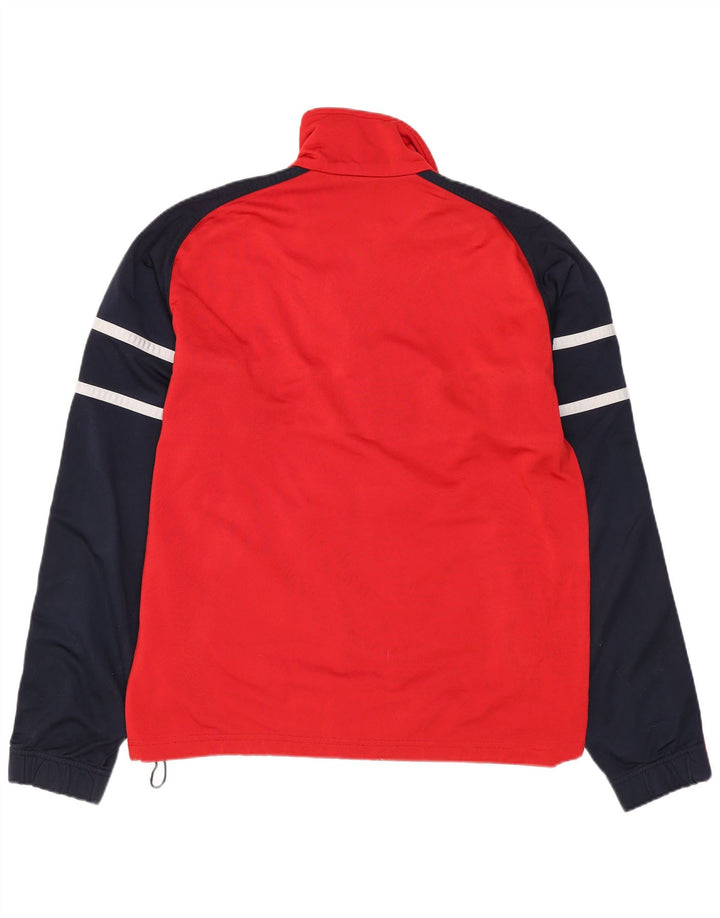 DIADORA Mens Tracksuit Top Jacket UK 36 Small Red Colourblock Polyester