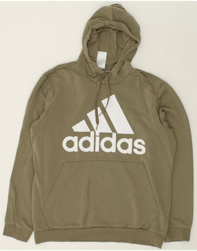 ADIDAS Mens Graphic Hoodie Jumper Large Green Cotton | Vintage Adidas | Thrift | Second-Hand Adidas | Used Clothing | Messina Hembry 