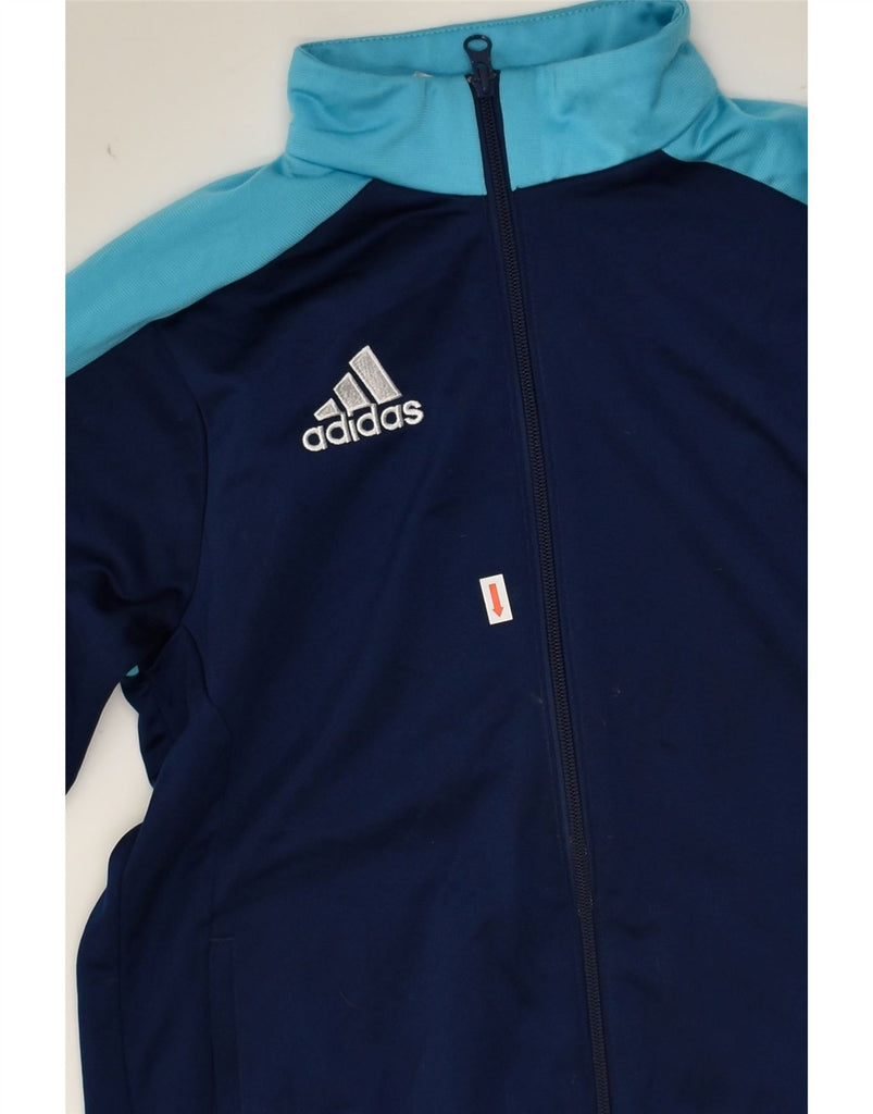 ADIDAS Boys Tracksuit Top Jacket 13-14 Years XL Navy Blue Colourblock | Vintage Adidas | Thrift | Second-Hand Adidas | Used Clothing | Messina Hembry 