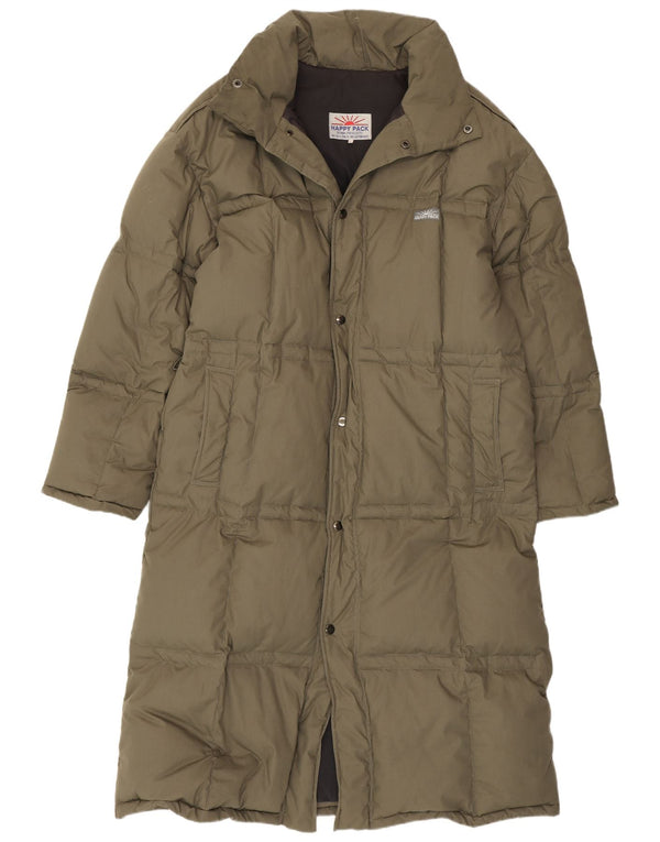 Vintage Mens Padded Coat UK 40 Large Green Polyester