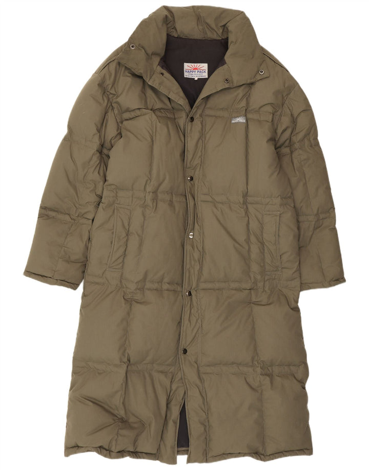 Vintage Mens Padded Coat UK 40 Large Green Polyester