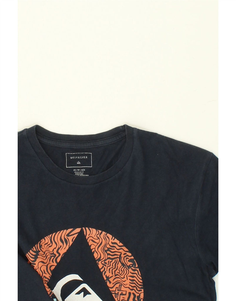 QUIKSILVER Mens Regular Fit Graphic T-Shirt Top XS Navy Blue Cotton | Vintage Quiksilver | Thrift | Second-Hand Quiksilver | Used Clothing | Messina Hembry 