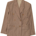 Vintage Womens Double Breasted Blazer Jacket IT 42 Medium Beige Wool