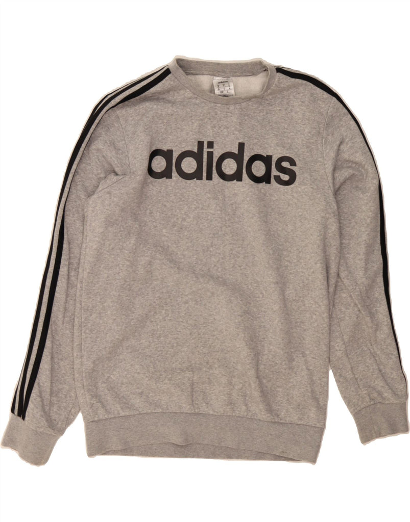 ADIDAS Mens Graphic Sweatshirt Jumper Medium Grey Cotton Vintage Adidas and Second-Hand Adidas from Messina Hembry 
