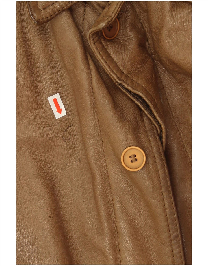 Vintage Mens Leather Jacket IT 56 3XL Brown