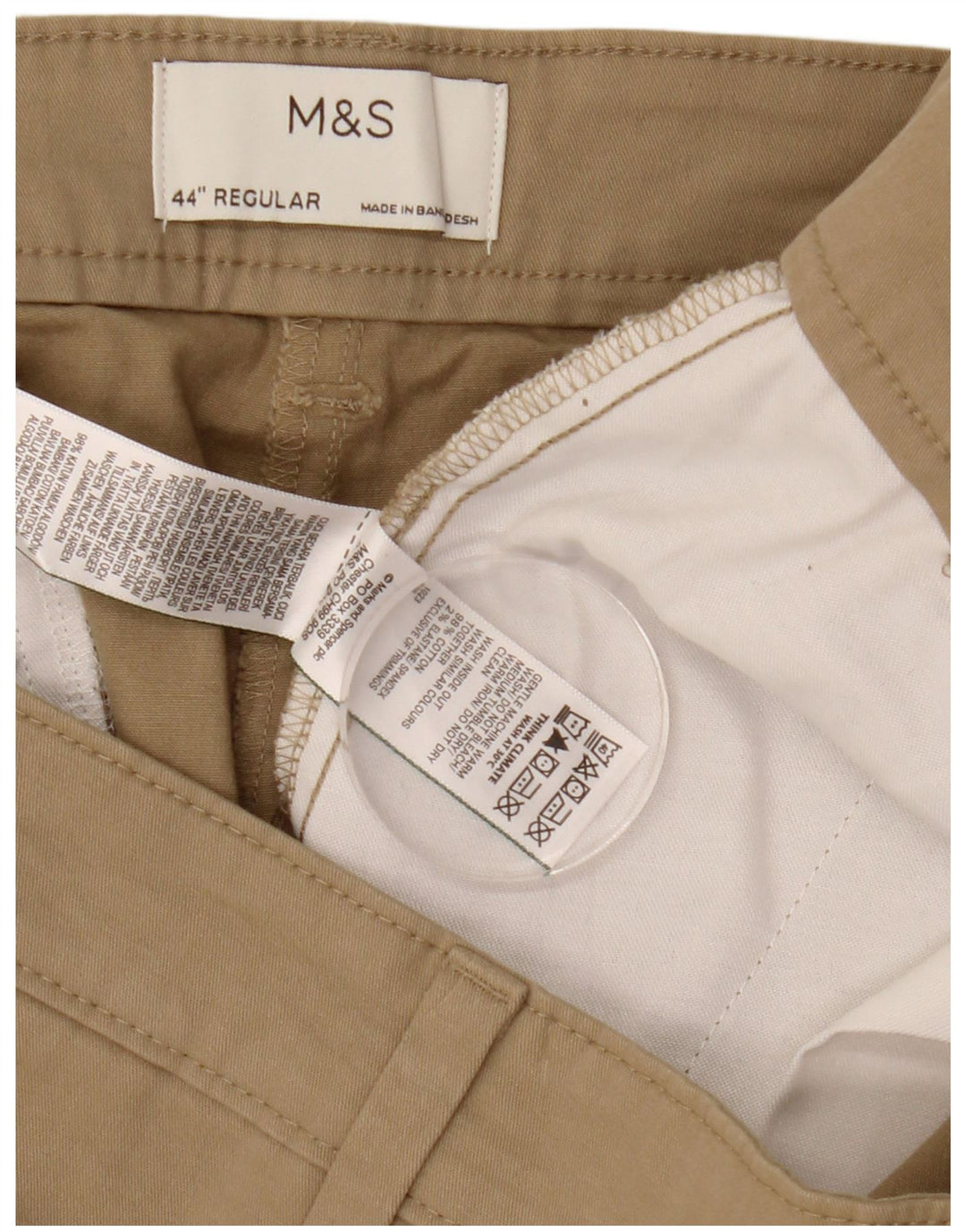 Marks & Spencer Mens Chino Shorts W44 2XL Beige Cotton