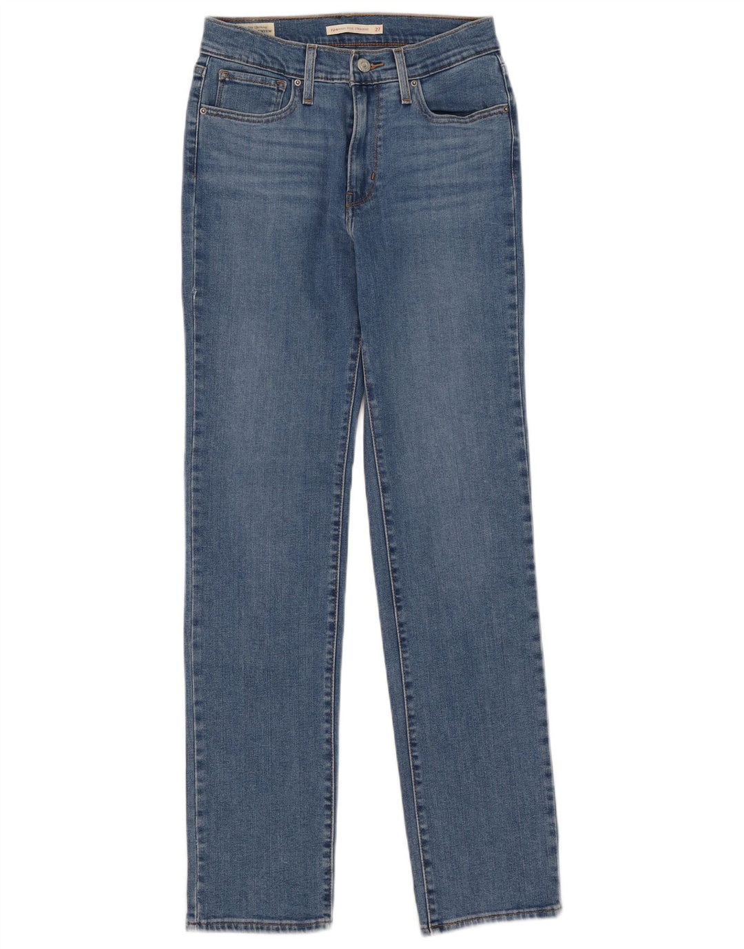 Levi's Womens 724 High Rise Straight Jeans W27 L30 Blue