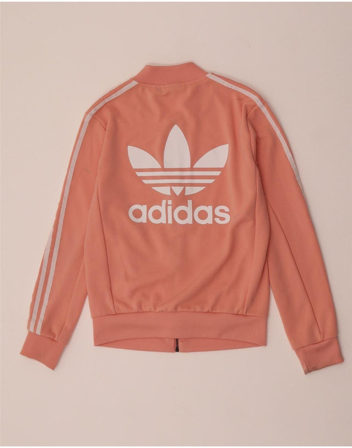 Adidas Womens Graphic Tracksuit Top Jacket UK 8 Small Pink Polyester