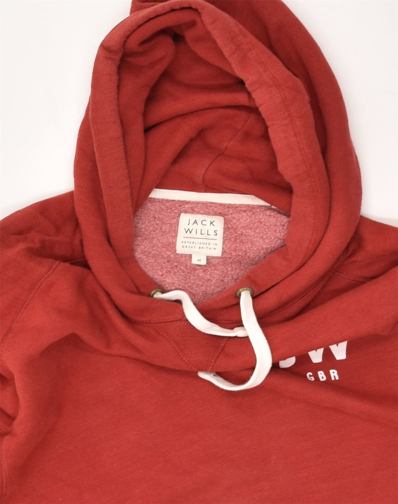 JACK WILLS Mens Graphic Hoodie Jumper Medium Red Cotton | Vintage Jack Wills | Thrift | Second-Hand Jack Wills | Used Clothing | Messina Hembry 