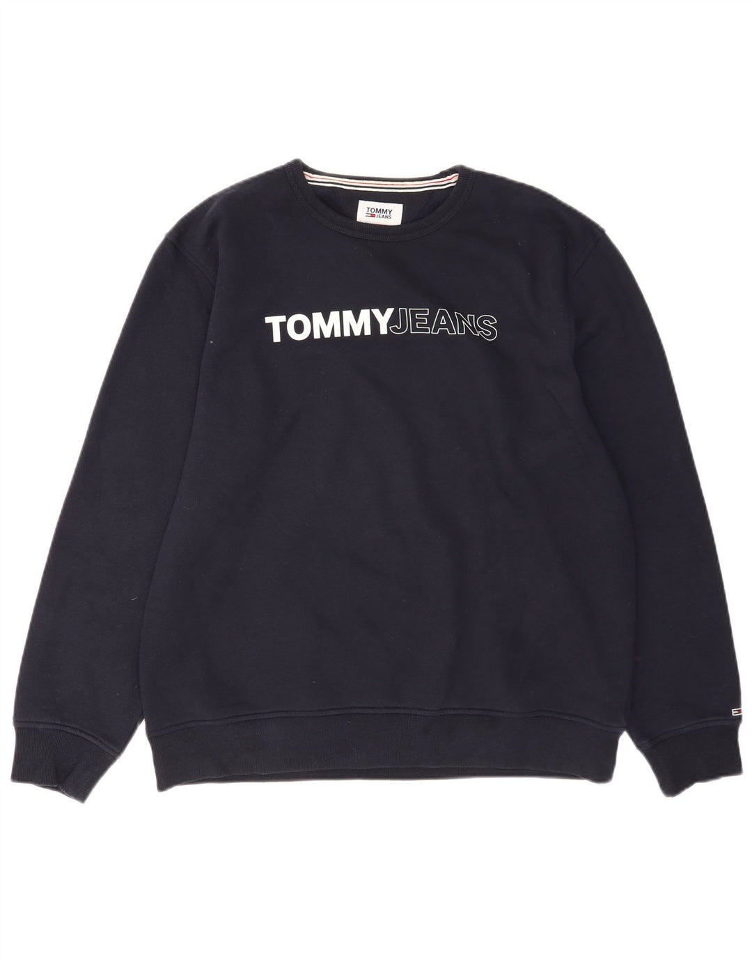 Tommy Hilfiger Mens Graphic Sweatshirt Jumper Large Navy Blue Cotton