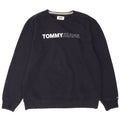 Tommy Hilfiger Mens Graphic Sweatshirt Jumper Large Navy Blue Cotton