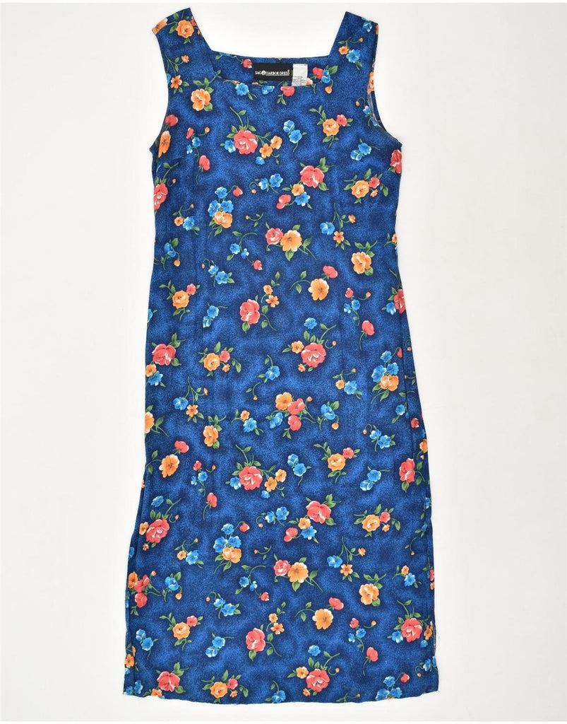 SAG HARBOR Womens Sundress US 6 Medium Blue Floral Rayon | Vintage Sag Harbor | Thrift | Second-Hand Sag Harbor | Used Clothing | Messina Hembry 