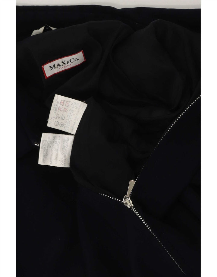 Max & Co. Womens 3/4 Sleeve Full Zip Blazer Jacket UK 14 Large Navy Blue